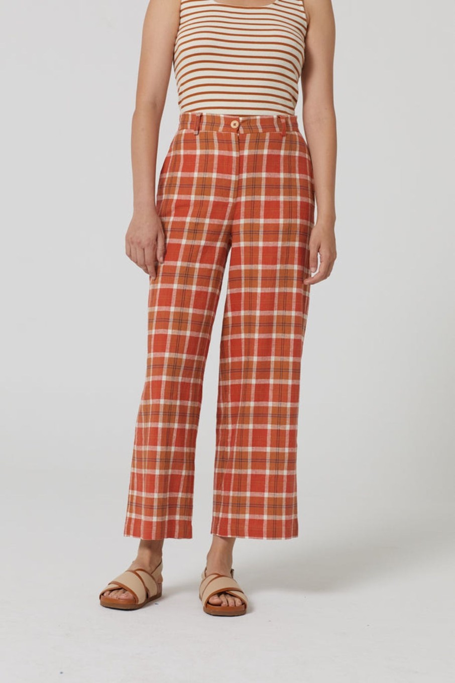 Pants / Shorts Nice Things | Multicolour Trouser | Linen Check