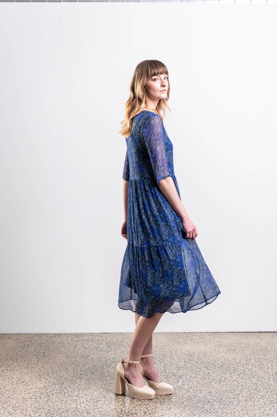 Dresses / Skirts Charmaine Reveley | Fennel Frock | Blue Silk