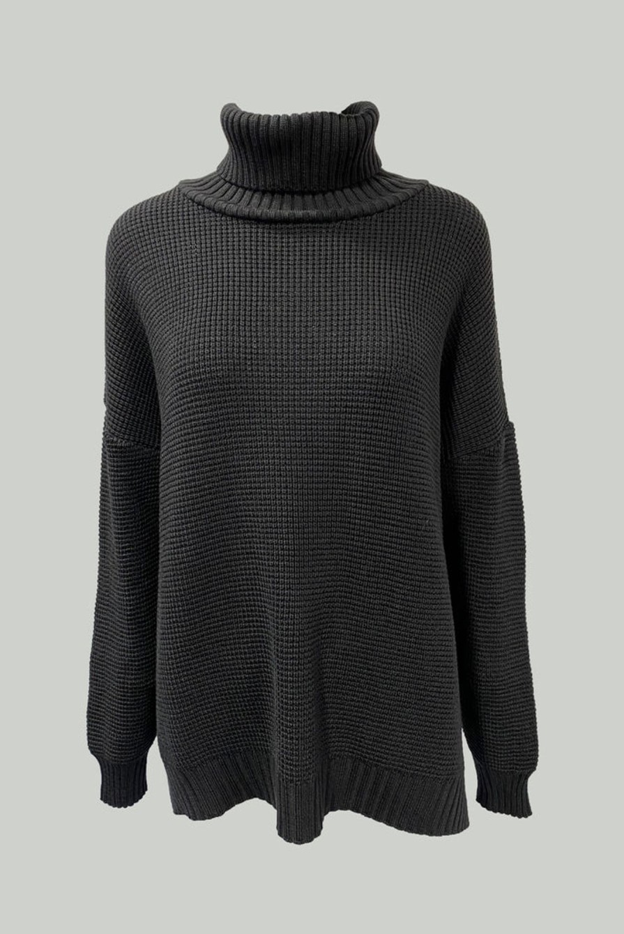 Knitwear Charmaine Reveley | Waffle Jumper | Slate Charcoal