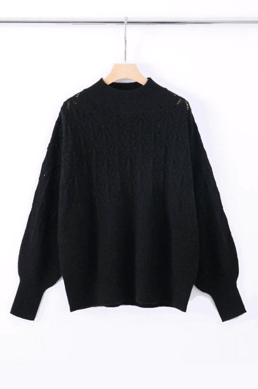 Knitwear ALEGER CASHMERE | N. 57 Bobble Cropped Sweater | Black