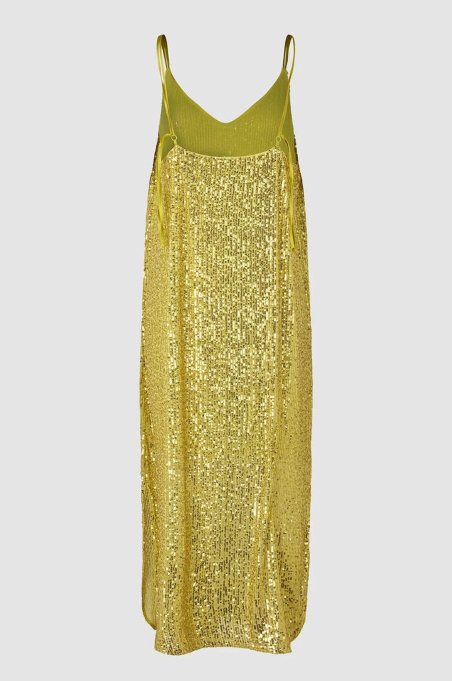 Dresses / Skirts Second Female | Shine On Slip Dress | Golden Olive