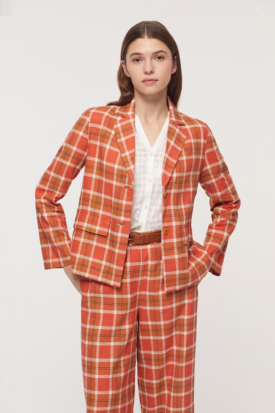 Jackets / Coats Nice Things | Multicolour Blazer | Linen Check