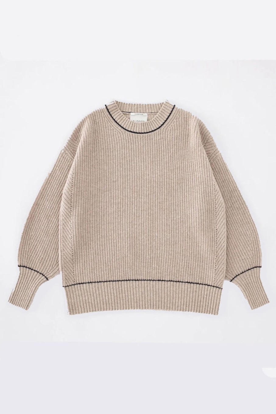 Knitwear ALEGER CASHMERE | N. 43 Chunky Cropped Sweater | Flax