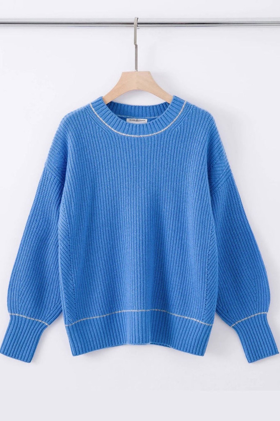 Tops ALEGER CASHMERE | N. 43 Chunky Cropped Sweater | Blue