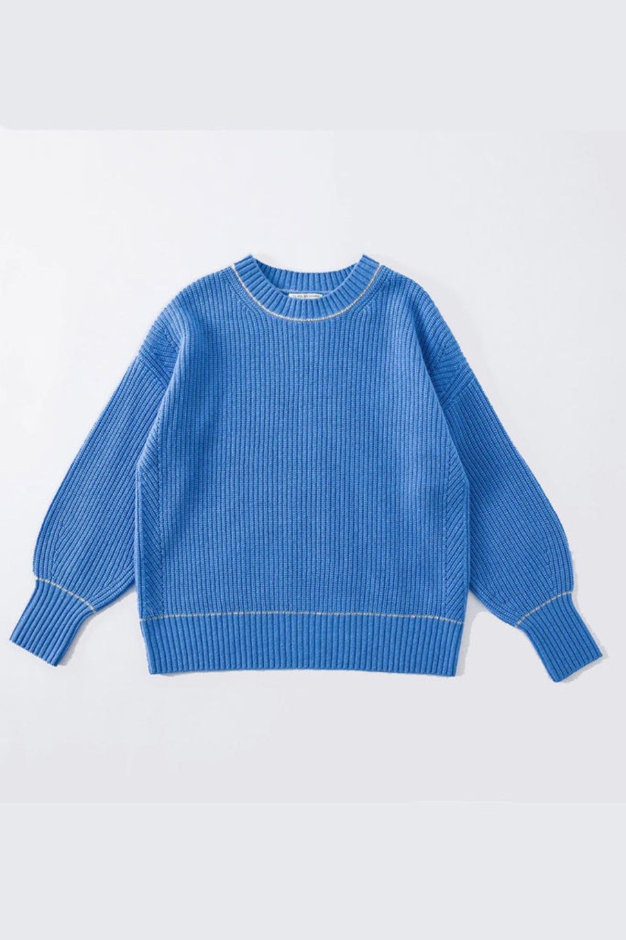 Tops ALEGER CASHMERE | N. 43 Chunky Cropped Sweater | Blue