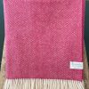 Home & Body WOOL BLANKETS | Herringbone Throw | Candy Pink