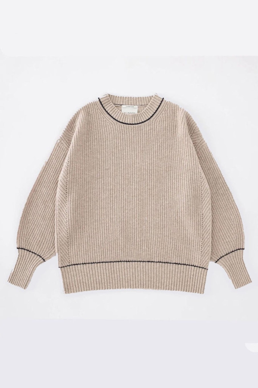 Tops ALEGER CASHMERE | N. 43 Chunky Cropped Sweater | Flax