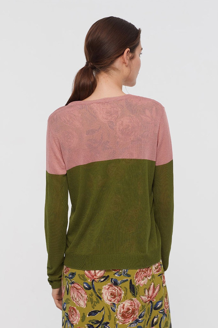 Tops Nice Things | Bicolour Block Sweater